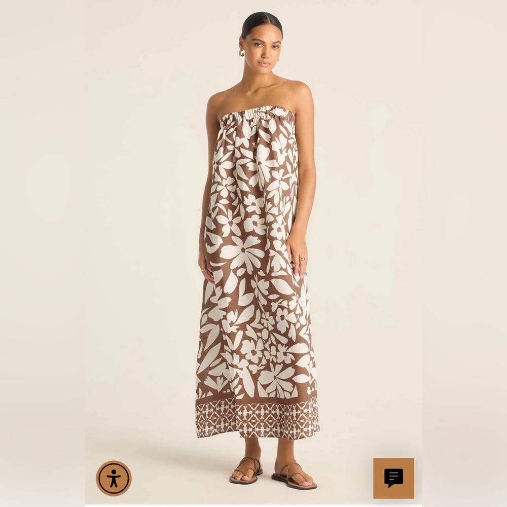 NWT Vitamin A Soleil desert flower brown Floral Maxi Dress